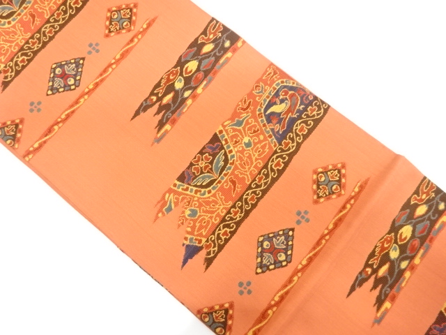 JAPANESE FUKURO OBI / WOVEN FLOWER & BIRD